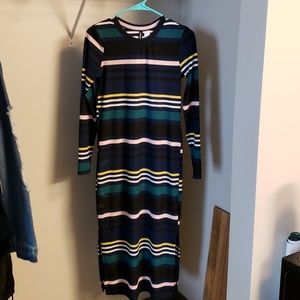 Stripped long sleeve dress